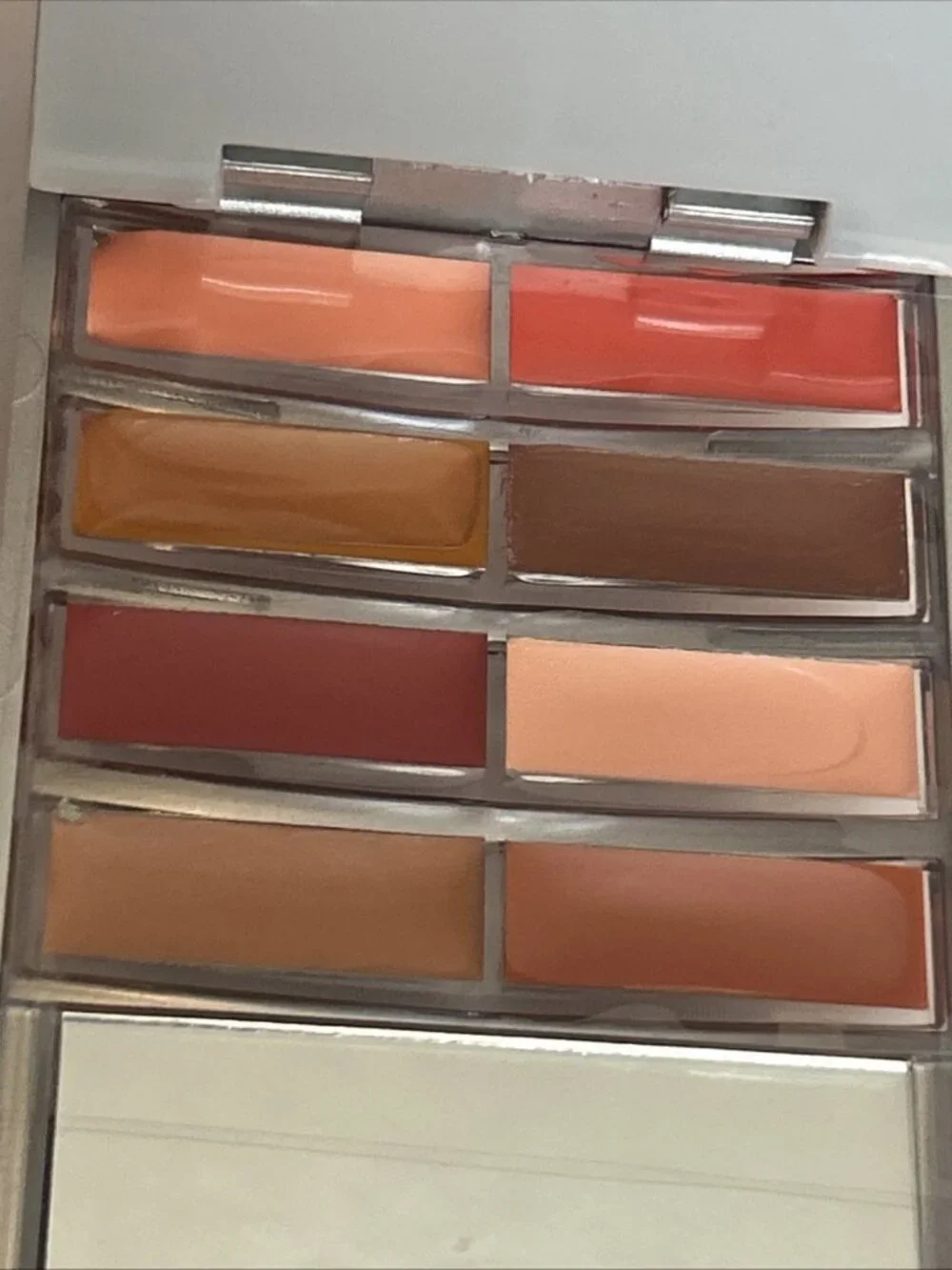 Models Prefer palette w/ 2 Blush 6Eyeshadow 8 cream lipsticks #4 coral-red shade